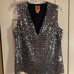 Tory Burch Mirror-beaded Top